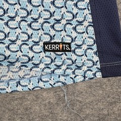 Kerrits Aire Ice Fil Riding Shirt 1/4 Zip Horseshoe Print Blue Womens Small S *