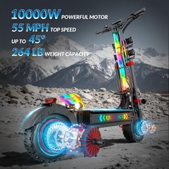 10000w Electric Scooter with Seat 75Miles 55MPH 13″ Foladable Commuting eScooter