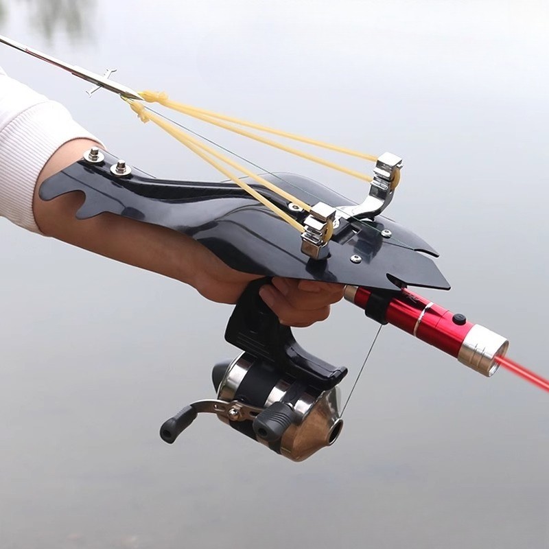 Hunting Fishing Slingshot Pro Laser Catapult Shooting Bow Archery Bowfishing Set