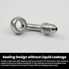 AN3 (3/8’‘) Male Banjo Fitting with 10mm Banjo Eye for AN3 PTFE Brake 75 Degree