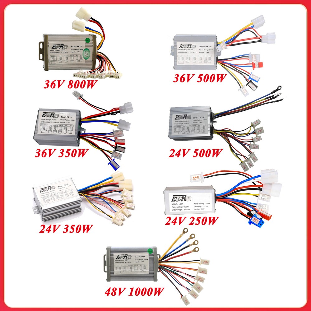 24V 36V 48V 1000W 800W 500W 350W 250W Brush Speed Controller For E-Bike Scooter