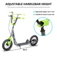 JOYSTAR Kick Scooter Ages 5-9 Years Old 12 Inch V-Brake Adjustable Handlebar