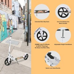 Kick Scooter for Ages 6+, Kids, Teens & Adults. Max Load 240 LBS. 8IN Big Whe…