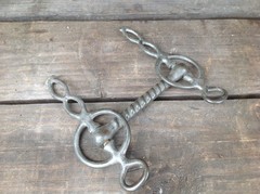 Antique iron twisted driving horse bit, 100+ years old, good condition