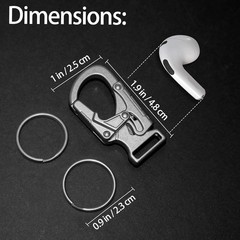 Ahiller Carabiner Clip,1.9» Alloy Car Keychain Clip with 2 1.9″, Silver-1P