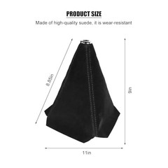 Car Shift Boot Cover, Suede Leather Manual Automatic Gear Shifter Knob Black