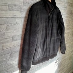 Denver Hayes Jacket Mens Medium Fleece Lined Black/Gray Checkered Full Zip Warm