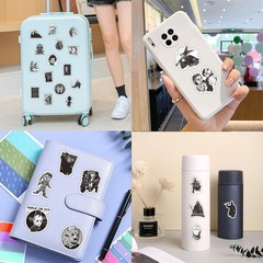200 PCS Horror Black Stickers and Decals,Horror Movie Sticker for Water Bottl…