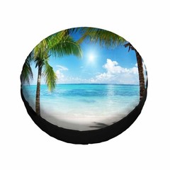 Palms and Beach Spare Tire Cover Tropical Landscape Caribbean Wheel Covers fo…