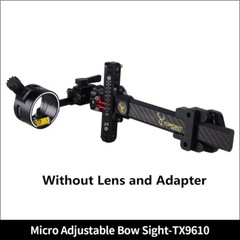 Compound Bow Sight 1Pin 0.019″ 4X 6X 8X Lens Carbon Rod Micro Adjustable Archery
