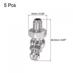 201 Stainless Steel 45 Degree Grease Fitting Thread Hydraulic Grease M6 x 1mm