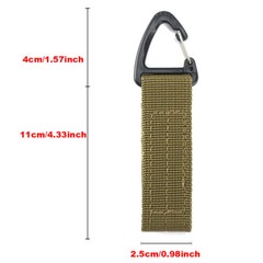 2 Pcs Tactical Webbing Belt Military Molle Key Hook Carabiner Buckle Strap Lot