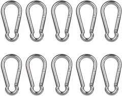 10 PCS Stainless Steel Carabiners Spring Snap Hooks Heavy Duty Keychain Clip NEW