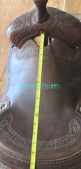 R Bar B Ranch Cutter Saddle 16.5″ Leather Tooled Western Roping Show All Around