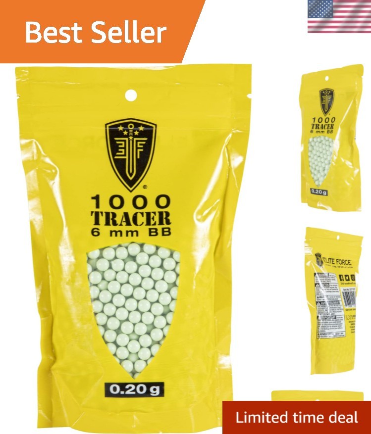 Tracer BBS Glow-in-The-Dark 6mm Airsoft BBS Ammo, 1000 Count
