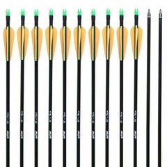 12Pcs 30inch Fibreglass Archery Arrows OD8mm Field Hunting Target Broadhead Tool