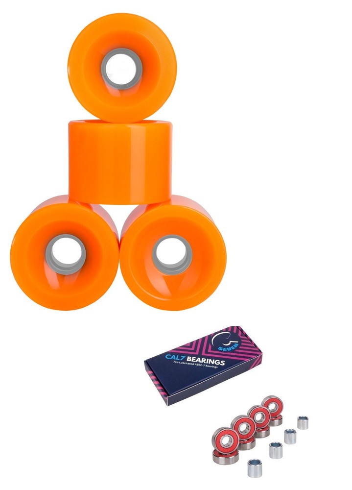 Cal 7 Skateboard Cruiser Orange Color 70mm 83a Wheel With Bearing