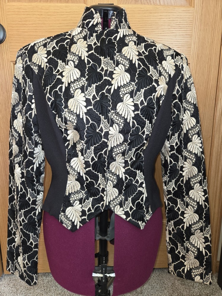 Woods Western Jacket Embroidered Black & Gold Morgan Saddlebred – Approx Sz L