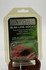 Game Tracker’s Carbon Express In-Line Red Nocks NOS 8 Grains Pkg Of 12