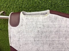 Grey Wool Felt Saddle Pad with Leather | Western Riding Pad | 30X30″ & 32X32″