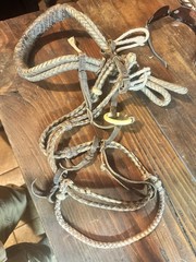 Vintage Handmade Horse Hackamore ( Bosal &Headstall) Two Rein