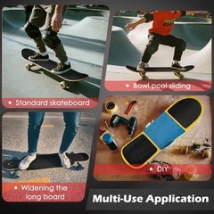 Black Skateboard Grip Tape 12” x 36” – Single Sheet, Hexagonal Pattern for Su…