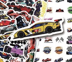 25Pcs Random F1 Racing Car Sport Cars Cartoon Waterproof Stickers