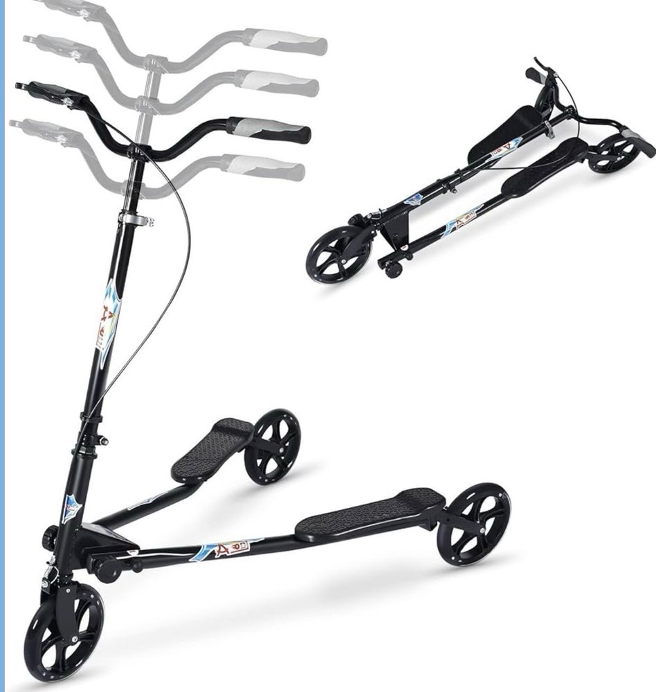 3 Wheel Foldable Scooter Swing Scooter Tri Slider Kick Wiggle Scooters Push
