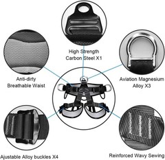 Climbing belts, Thicken Professional Safety Belt with Magnesium Alloy Connect…