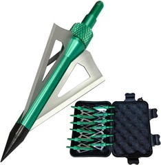 12pcs Archery Broadheads 3 Fixed Blade 100Grain Hunting Arrowheads with One Case