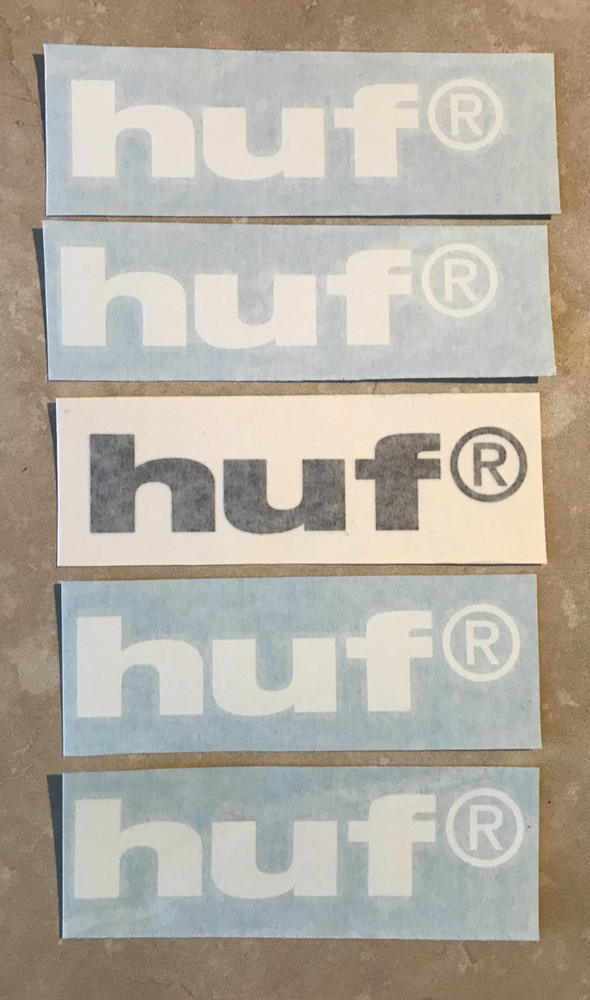 HUF die cut Sticker lot 5 total Keith Hufnagel NOS Skateboard Thrasher Spitfire