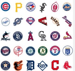 30 PCS MLB Baseball Team Logo Stickers Pick your team or Full set of 30