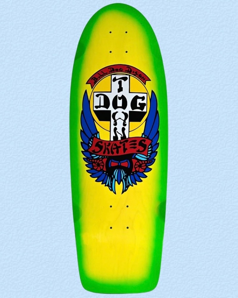 RARE Dogtown Skateboard Deck 50 Years Bull Dog 70’s Classic Reissue Yellow Green