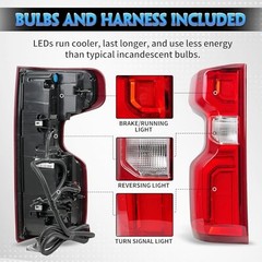 Driver Side LED Tail Light Assembly Compatible With 2019-2024 Chevy Left Side