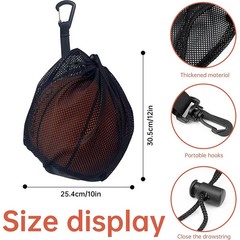 Lightweight Drawstring Backpack Small Hang Bags Portable Football Basketball Mes