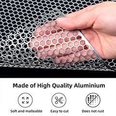 47×16 inches Car Pickup Truck Grill Mesh Spoiler Bumper 6x1mm Honeycomb Silver