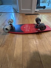 Kryptonics CALIFORNIA Skateboards Gray & Red EST 1965 FAST RELIEF 23 in. long