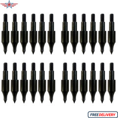 24 Pcs Steel 100 Grain Archery Arrow Field Points Field Tips Practice Target…