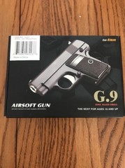 Airsoft Gun Pistol Zinc Alloy Shell G.9 No.6233 G9- Metal Pistol Ships N 24h