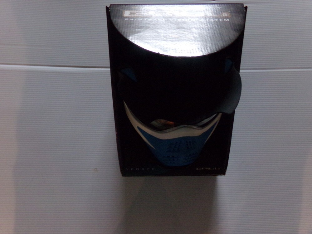 NEW V-Force Grill Paintball Mask PVS White on Blue