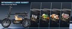 1500W Electric Scooter 48V 16″ Fat Tires Commuter Mini Bike with Seat & Basket