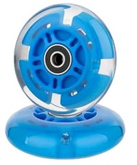 New! 2 Pack 80mm Blue Flashing Rear Wheels Kick Push Scooter Skates Luggage