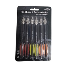 SAS Prophecy X Pistol Carbon Crossbow Bolts with Broadhead – 6/Pack