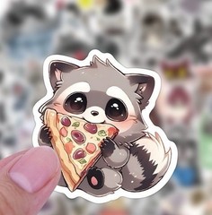 20Pcs Random Cute Raccoon Animal Cartoon Waterproof Stickers