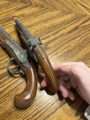 Vintage Pair Of 2 Hubley Flintlock Jr Cap Gun Pistol Bakelite