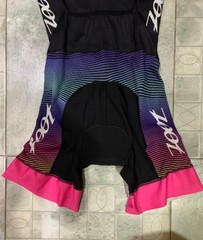 Zoot Triathlon Suit Size L Full Zip Short Sleeve Tri Suit Cycling Multicolor
