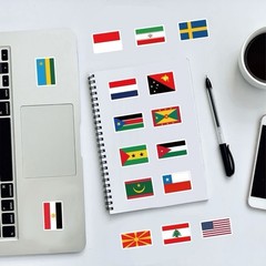 30Pcs Random Flags of The World Country Olympic Banners Flag Waterproof Sticker