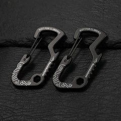 2Pcs Black Plastic Nylon D Carabiner Outdoor Spring Snap Clip Water Bottle Hook
