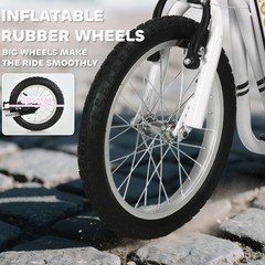 Dual Brakes Kick Scooter 12-Inch Inflatable Front Wheel Ride On Toy For Age 5+