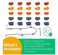 Rock Climbing Holds & Rope – For Kids